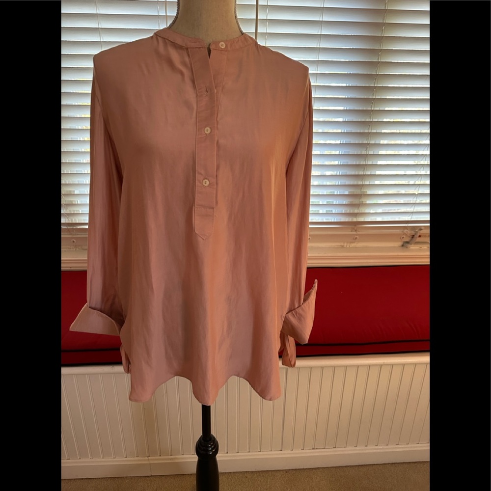 Feminine Dusty Rose silk Boutique Blouse